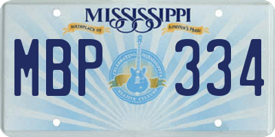 MS license plate MBP334