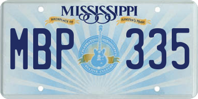 MS license plate MBP335