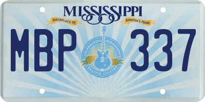 MS license plate MBP337