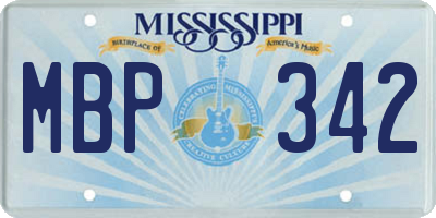 MS license plate MBP342