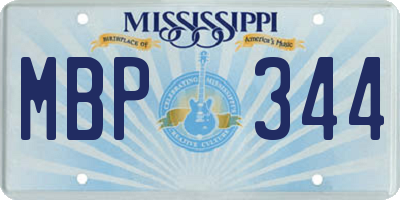 MS license plate MBP344