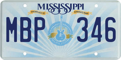MS license plate MBP346