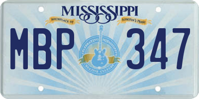 MS license plate MBP347