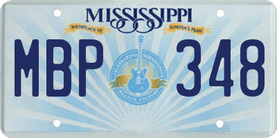 MS license plate MBP348