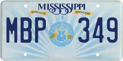 MS license plate MBP349