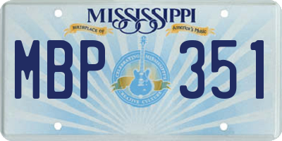 MS license plate MBP351