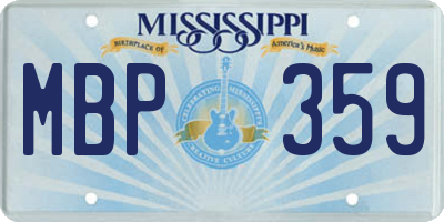 MS license plate MBP359