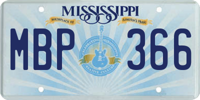 MS license plate MBP366