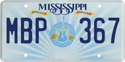 MS license plate MBP367