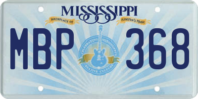 MS license plate MBP368