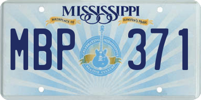 MS license plate MBP371