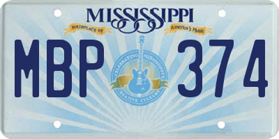 MS license plate MBP374
