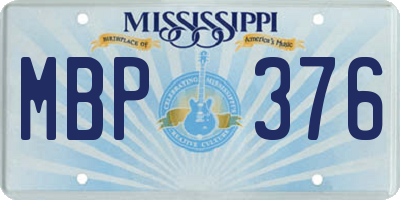 MS license plate MBP376