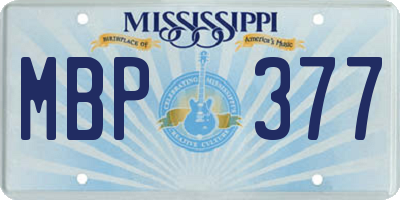 MS license plate MBP377