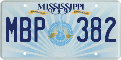 MS license plate MBP382