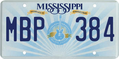 MS license plate MBP384