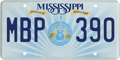 MS license plate MBP390