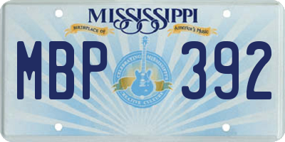 MS license plate MBP392