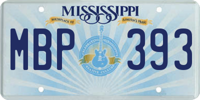 MS license plate MBP393