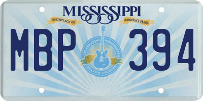 MS license plate MBP394