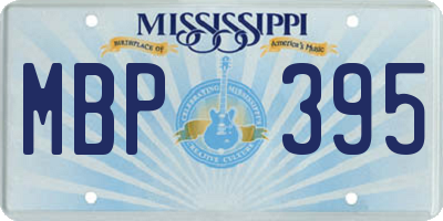 MS license plate MBP395