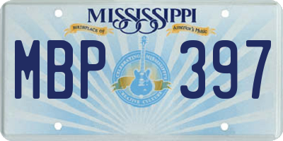 MS license plate MBP397