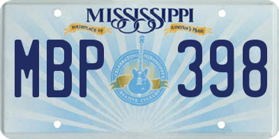 MS license plate MBP398