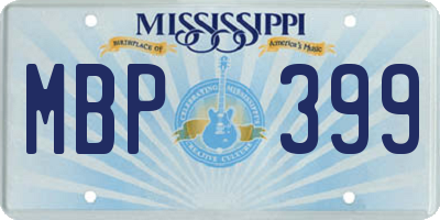 MS license plate MBP399
