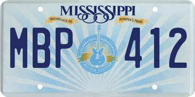 MS license plate MBP412