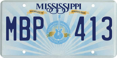 MS license plate MBP413