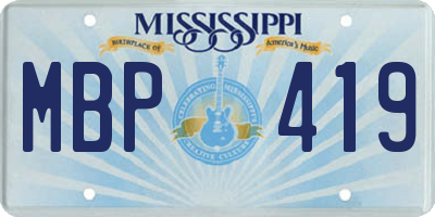 MS license plate MBP419