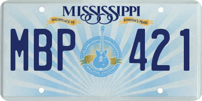 MS license plate MBP421
