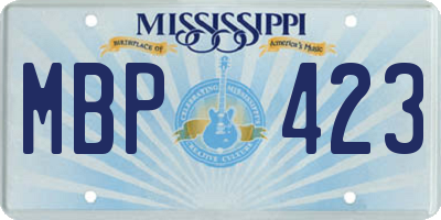 MS license plate MBP423
