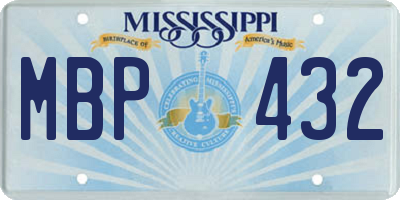 MS license plate MBP432