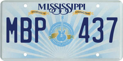 MS license plate MBP437