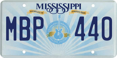 MS license plate MBP440