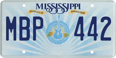 MS license plate MBP442