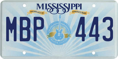 MS license plate MBP443