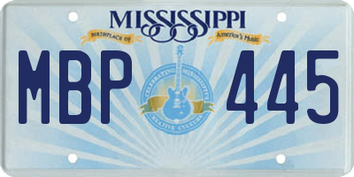 MS license plate MBP445
