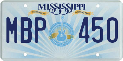 MS license plate MBP450