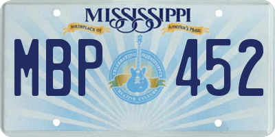 MS license plate MBP452