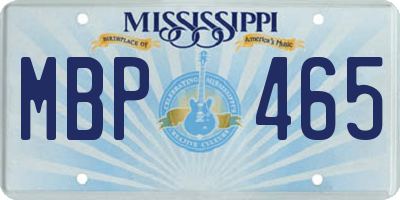 MS license plate MBP465
