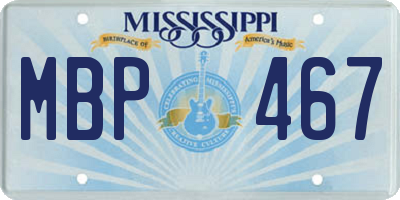 MS license plate MBP467