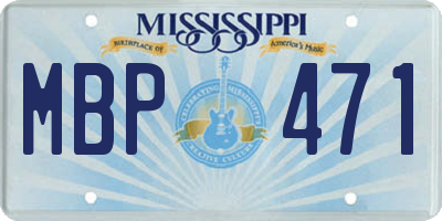 MS license plate MBP471