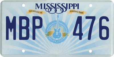 MS license plate MBP476