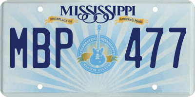 MS license plate MBP477
