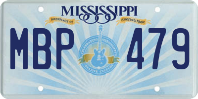 MS license plate MBP479