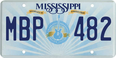 MS license plate MBP482