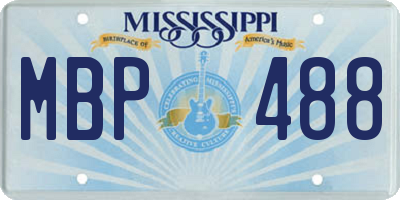 MS license plate MBP488