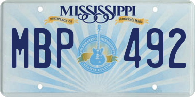 MS license plate MBP492